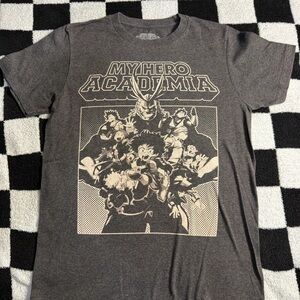 My Hero Academia Graphic Tee - Charcoal with Cream Print